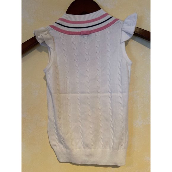 Girls Size 8Y Nicholas & Bears White & Pink Cotton Sweater - Picture 3 of 3